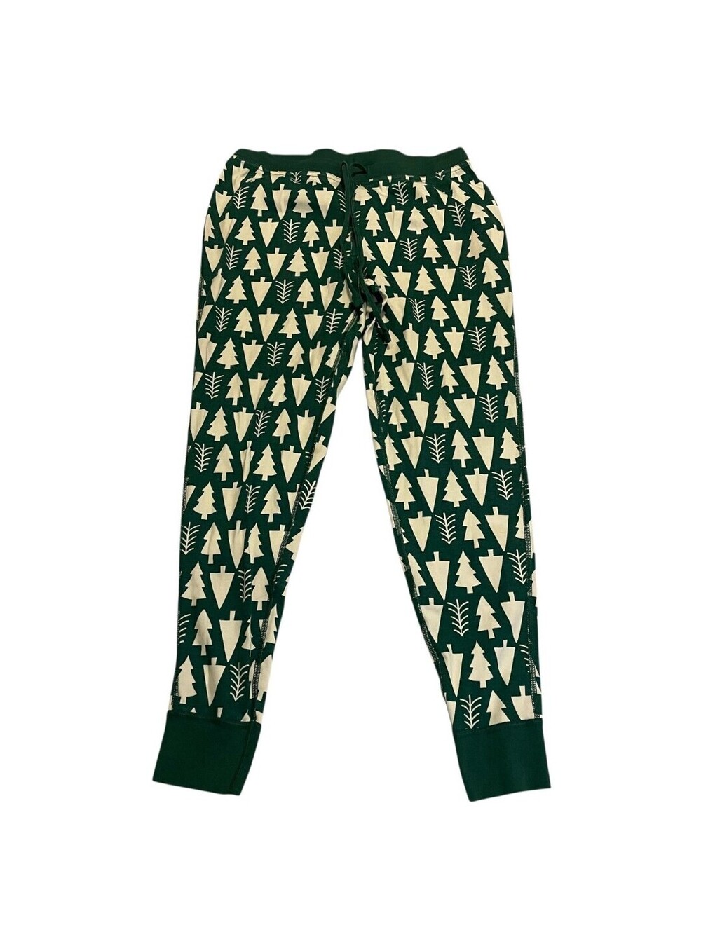 Hanna Andersson Pajama Pants PJs Large L Green Tree Print Organic Cotton Jogger